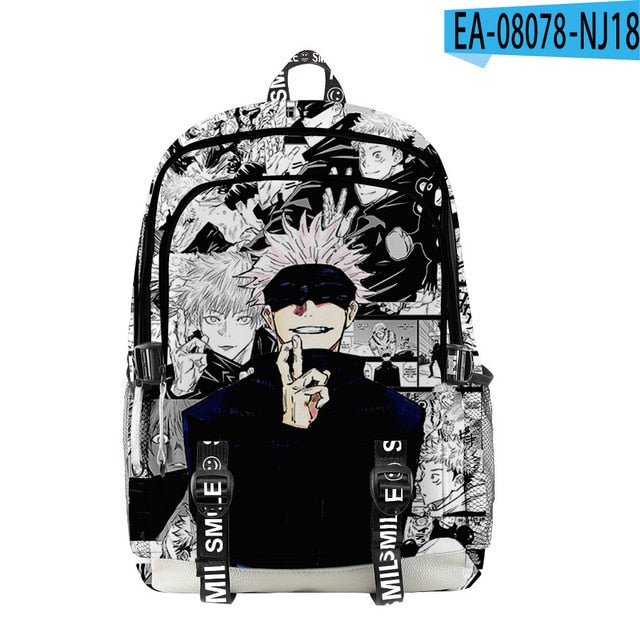 Manga Collage Backpack for Girls Boys Travel Rucksack Satoru Gojo Jujutsu Kaisen Itadori Megumi Anime Backpacks for Teenage - NERD BEM TRAJADO