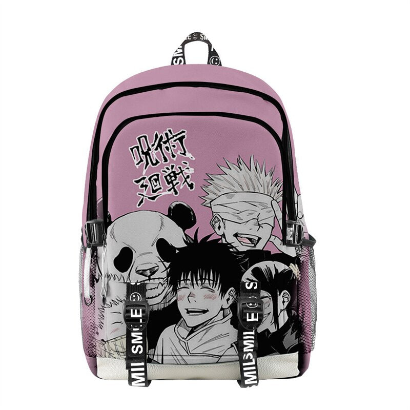 Manga Collage Backpack for Girls Boys Travel Rucksack Satoru Gojo Jujutsu Kaisen Itadori Megumi Anime Backpacks for Teenage - NERD BEM TRAJADO