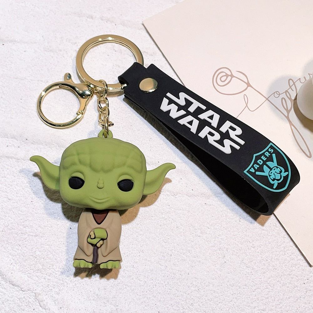 Disney Movie Star Wars Keychain Darth Vader Imperial Stormtrooper Yoda Baby Doll Keyrings Key Holder for Boys Gifts - NERD BEM TRAJADO