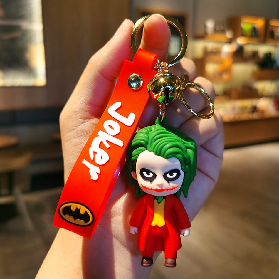 Anime Cartoon Marvel Batman Joker Image Doll Keychain Cute Halloween Series Key Ring Pendant Ornaments Jewelry Gifts for Friends - NERD BEM TRAJADO