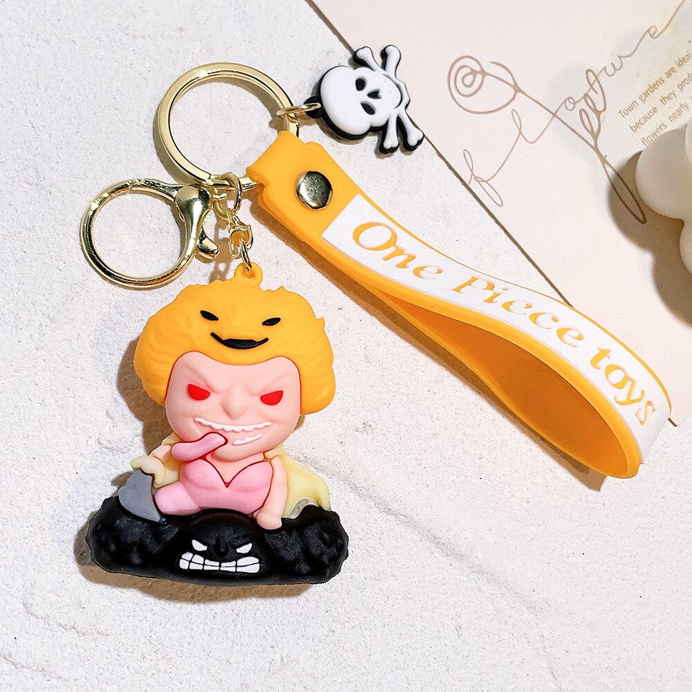 Anime ONE PIECE Keychain Cartoon Monkey D. Luffy Roronoa Zoro Figure Toys Model Silicone Pendant Keyring Jewelry Accessories - NERD BEM TRAJADO