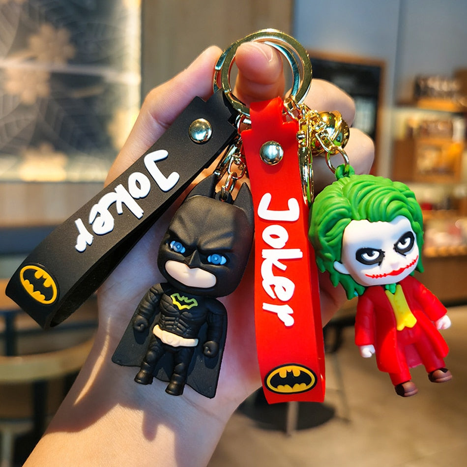 Anime Cartoon Marvel Batman Joker Image Doll Keychain Cute Halloween Series Key Ring Pendant Ornaments Jewelry Gifts for Friends - NERD BEM TRAJADO