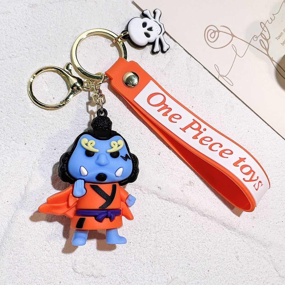 Anime ONE PIECE Keychain Cartoon Monkey D. Luffy Roronoa Zoro Figure Toys Model Silicone Pendant Keyring Jewelry Accessories - NERD BEM TRAJADO