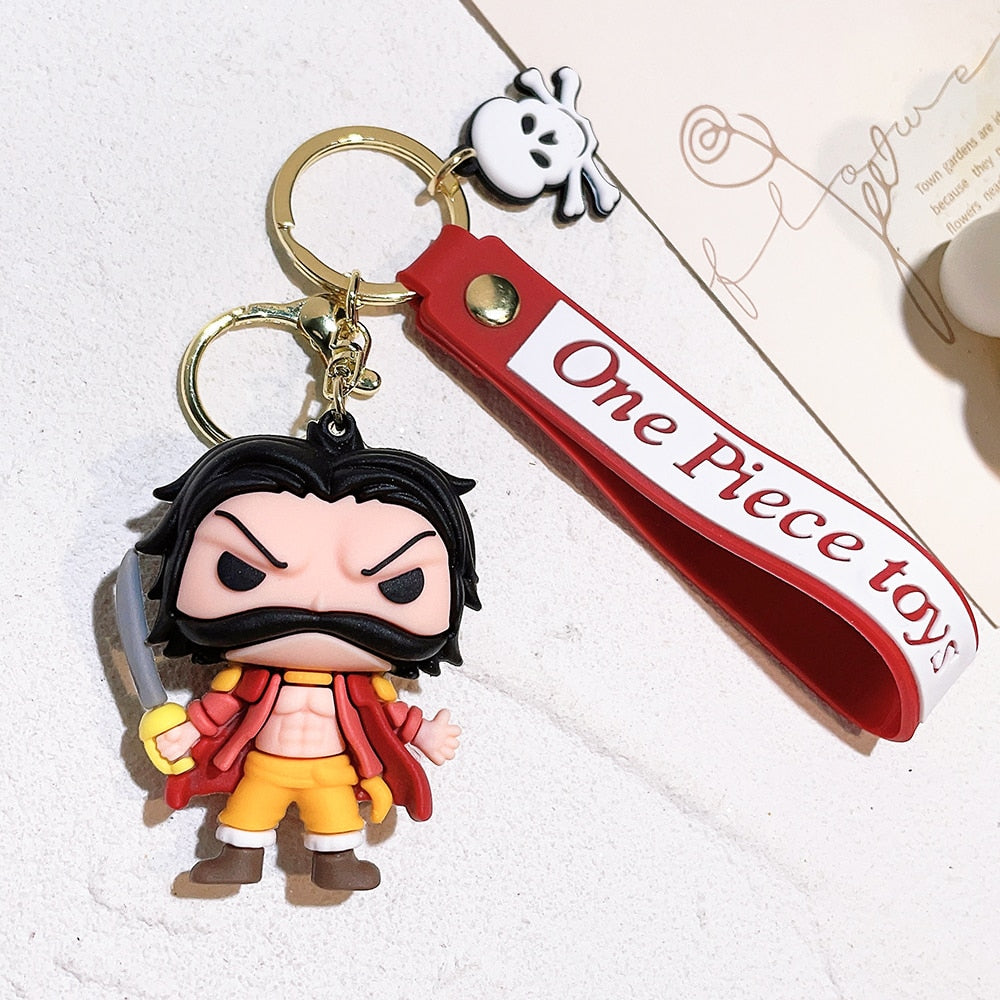 Anime ONE PIECE Keychain Cartoon Monkey D. Luffy Roronoa Zoro Figure Toys Model Silicone Pendant Keyring Jewelry Accessories - NERD BEM TRAJADO