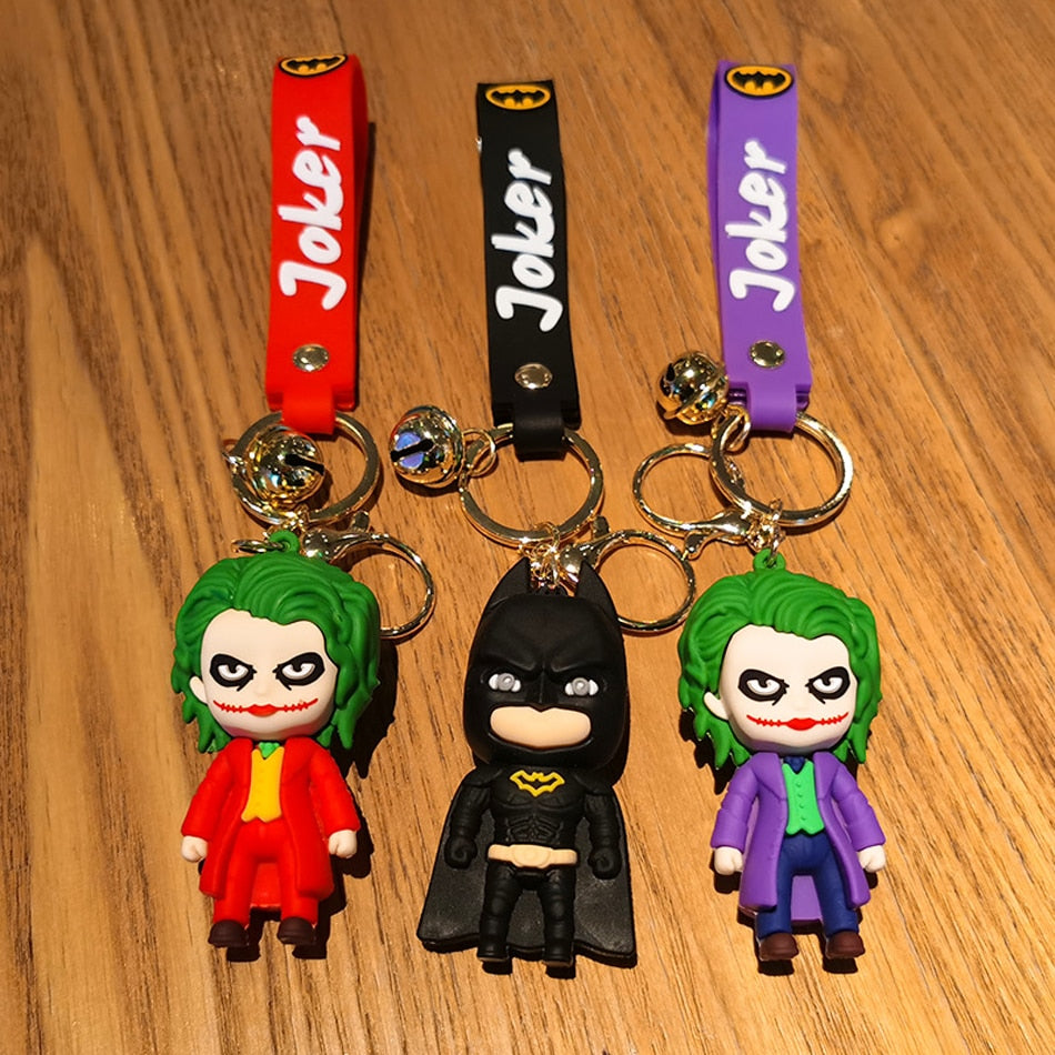 Anime Cartoon Marvel Batman Joker Image Doll Keychain Cute Halloween Series Key Ring Pendant Ornaments Jewelry Gifts for Friends - NERD BEM TRAJADO