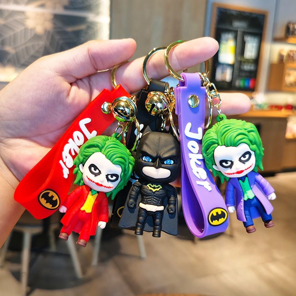 Anime Cartoon Marvel Batman Joker Image Doll Keychain Cute Halloween Series Key Ring Pendant Ornaments Jewelry Gifts for Friends - NERD BEM TRAJADO