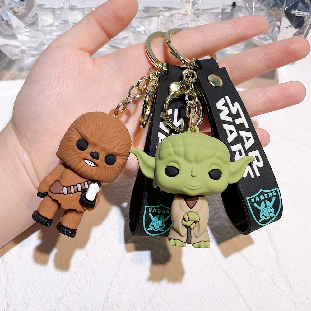 Disney Movie Star Wars Keychain Darth Vader Imperial Stormtrooper Yoda Baby Doll Keyrings Key Holder for Boys Gifts - NERD BEM TRAJADO