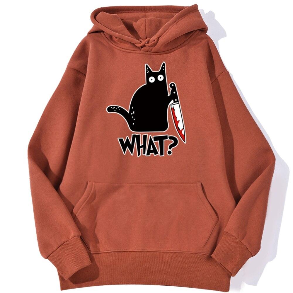 Killer Black Cat What Surprised Men Hoodies Streetwear Warm Male Hoodie Hip Hop Daily Casual Autumn Sweatshirt - NERD BEM TRAJADO