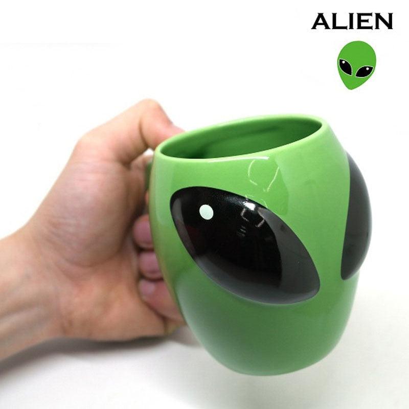 Cartoon Creative Green Alien Ceramic Cups Interesting Fashion Coffee Cup Birthday Gift Water Cup Wholesale Turkish Coffee Cups - NERD BEM TRAJADO