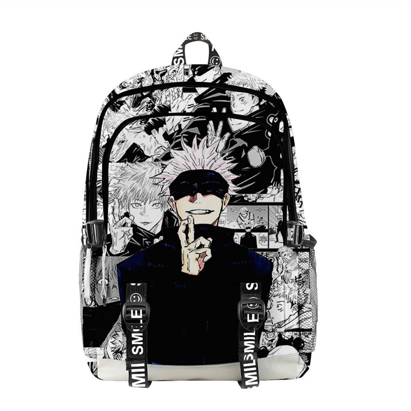 Manga Collage Backpack for Girls Boys Travel Rucksack Satoru Gojo Jujutsu Kaisen Itadori Megumi Anime Backpacks for Teenage - NERD BEM TRAJADO