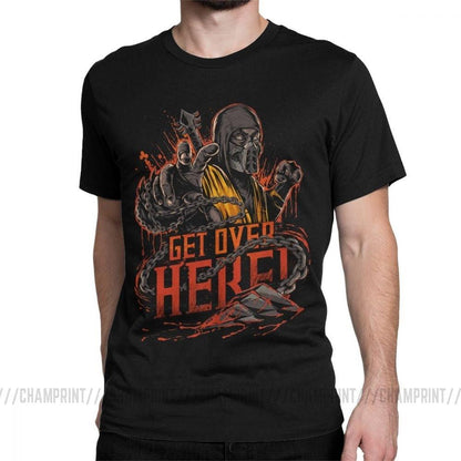 Scorpion Get Over Here Mortal Kombat 11 T Shirts New Print Popular Fighting Game T-Shirt Men Humor Cotton Tees Classic Tops - NERD BEM TRAJADO