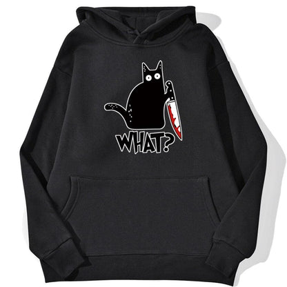 Killer Black Cat What Surprised Men Hoodies Streetwear Warm Male Hoodie Hip Hop Daily Casual Autumn Sweatshirt - NERD BEM TRAJADO