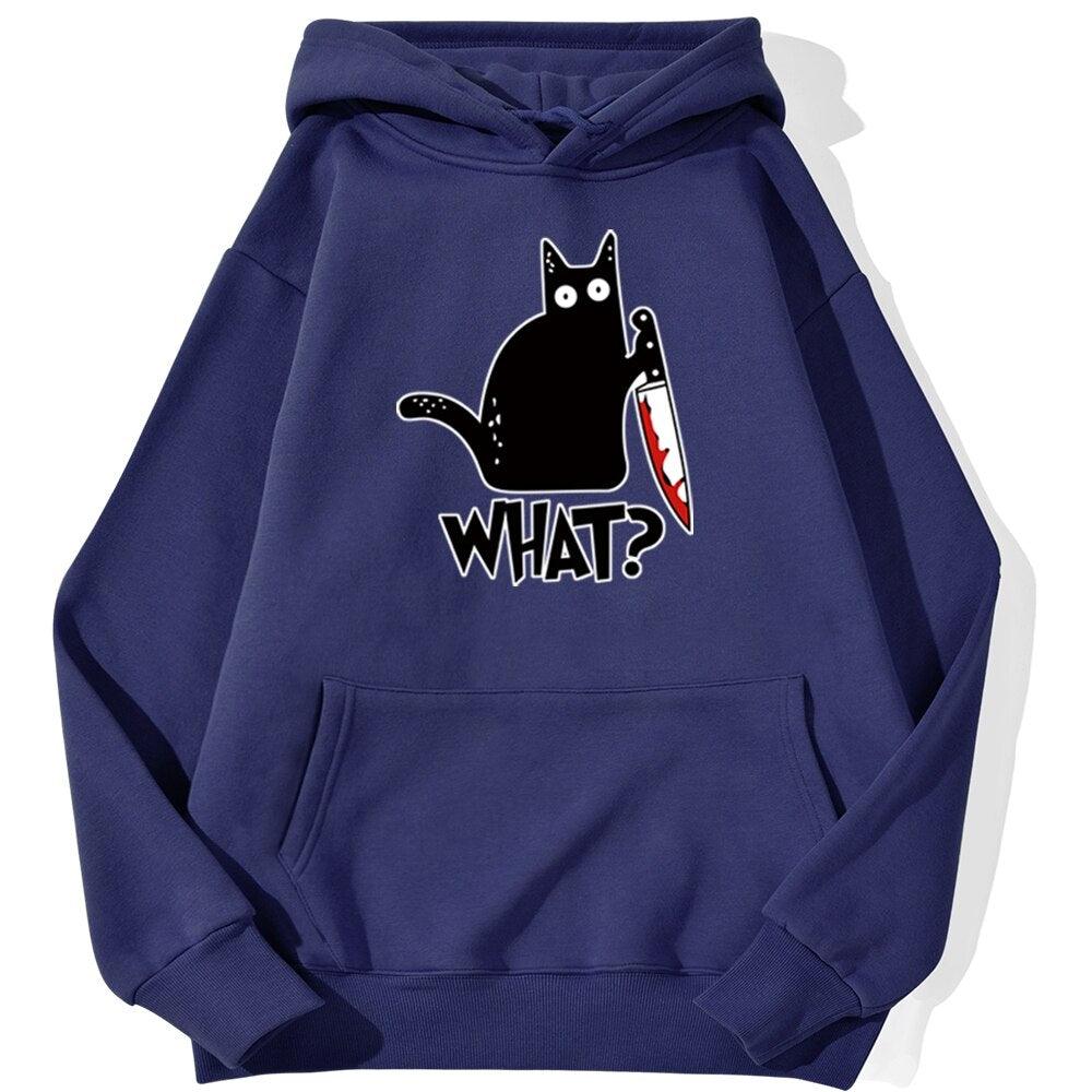 Killer Black Cat What Surprised Men Hoodies Streetwear Warm Male Hoodie Hip Hop Daily Casual Autumn Sweatshirt - NERD BEM TRAJADO