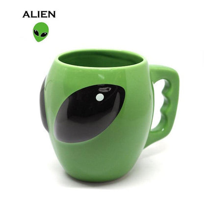 Cartoon Creative Green Alien Ceramic Cups Interesting Fashion Coffee Cup Birthday Gift Water Cup Wholesale Turkish Coffee Cups - NERD BEM TRAJADO