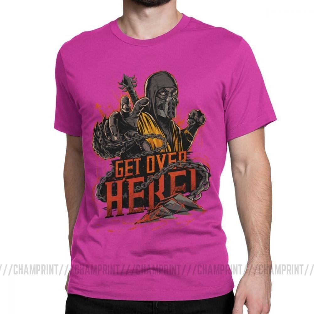 Scorpion Get Over Here Mortal Kombat 11 T Shirts New Print Popular Fighting Game T-Shirt Men Humor Cotton Tees Classic Tops - NERD BEM TRAJADO