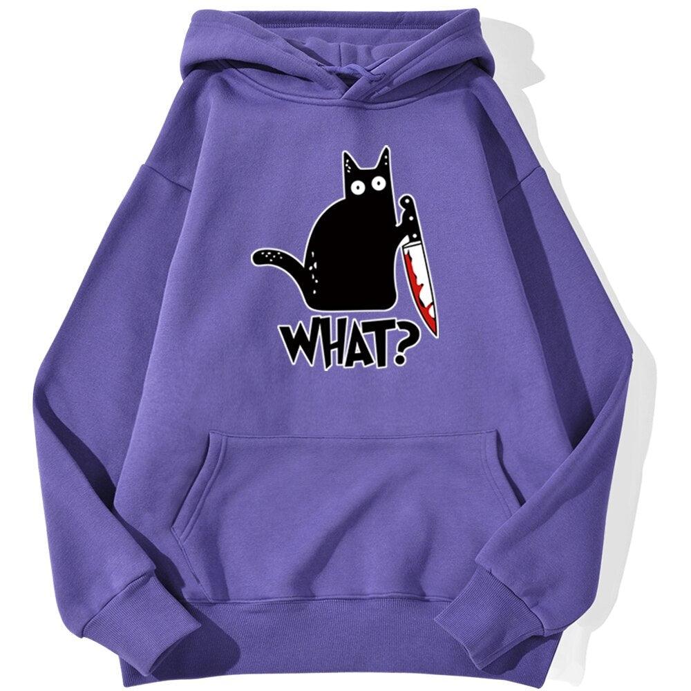 Killer Black Cat What Surprised Men Hoodies Streetwear Warm Male Hoodie Hip Hop Daily Casual Autumn Sweatshirt - NERD BEM TRAJADO