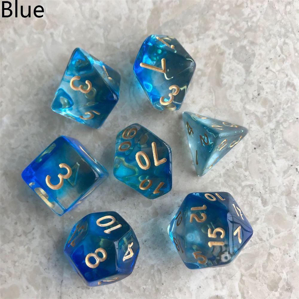 7Pcs/Set Multi-Sided Clear Dice Set Game Dice For RPG DND Accessories Polyhedral Dice For Board Card Game Tarot Supplies - NERD BEM TRAJADO