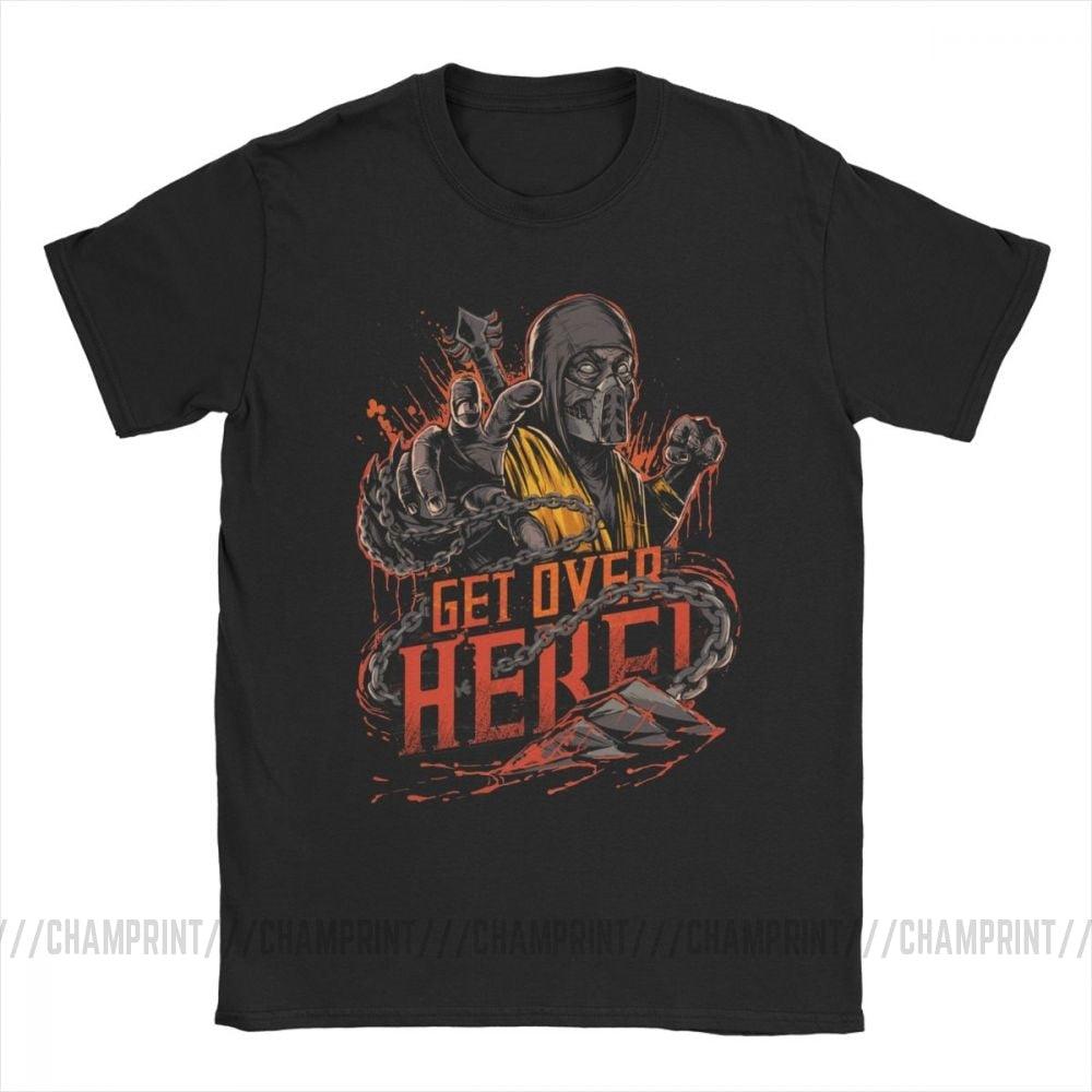 Scorpion Get Over Here Mortal Kombat 11 T Shirts New Print Popular Fighting Game T-Shirt Men Humor Cotton Tees Classic Tops - NERD BEM TRAJADO