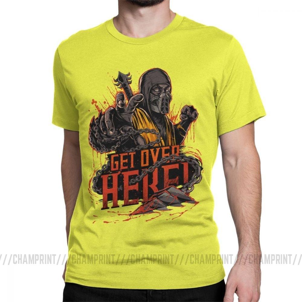 Scorpion Get Over Here Mortal Kombat 11 T Shirts New Print Popular Fighting Game T-Shirt Men Humor Cotton Tees Classic Tops - NERD BEM TRAJADO