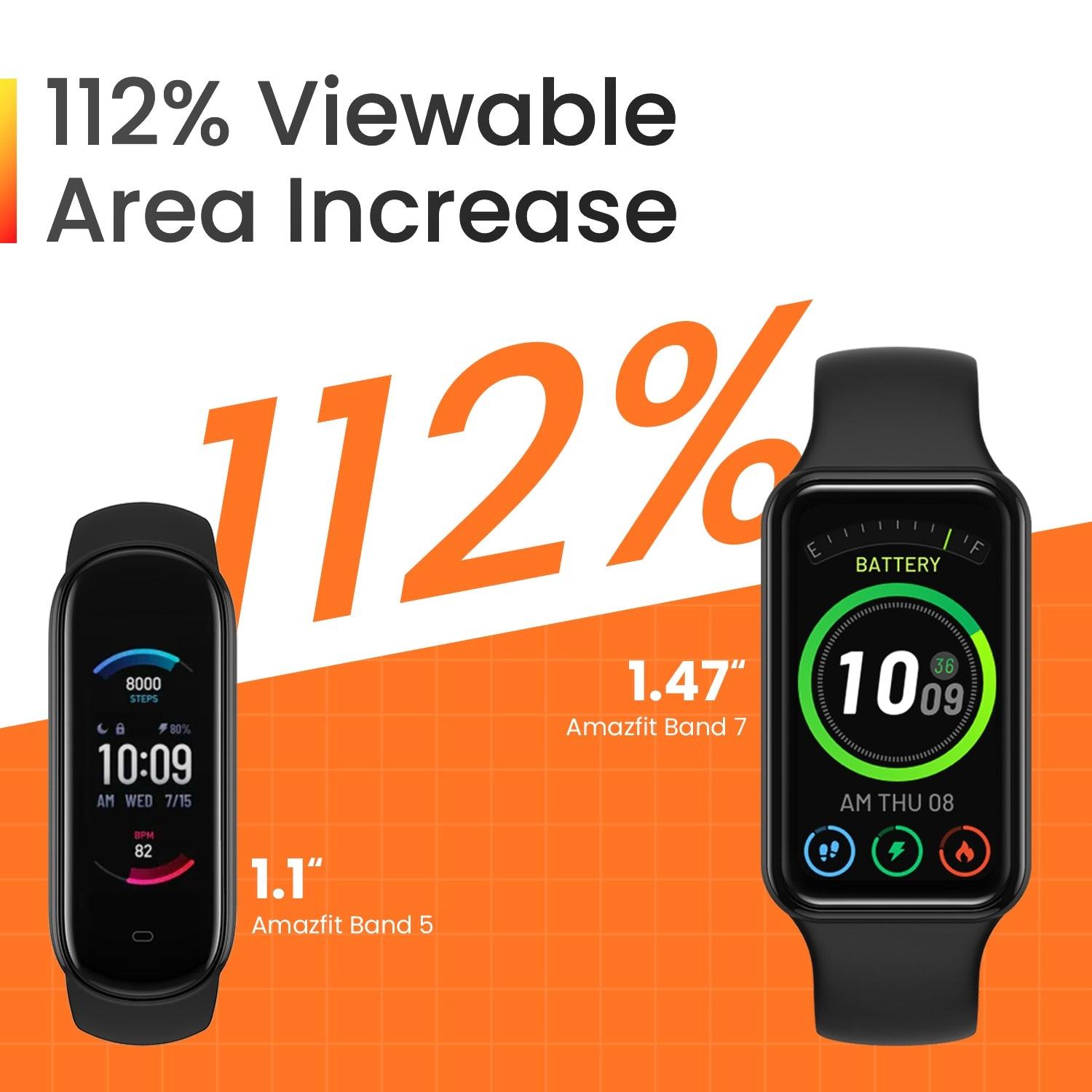 New Global Version Amazfit Band 7 Smart Wristband Large HD AMOLED Display 120 Sports Modes Powerful Zepp OS - NERD BEM TRAJADO