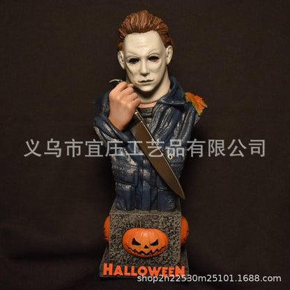 Halloween Sculpture Resin Craft Horror Movie Home Party Decor Statue Resin Figure Halloween Indoor Home Decor Collection Gifts - NERD BEM TRAJADO