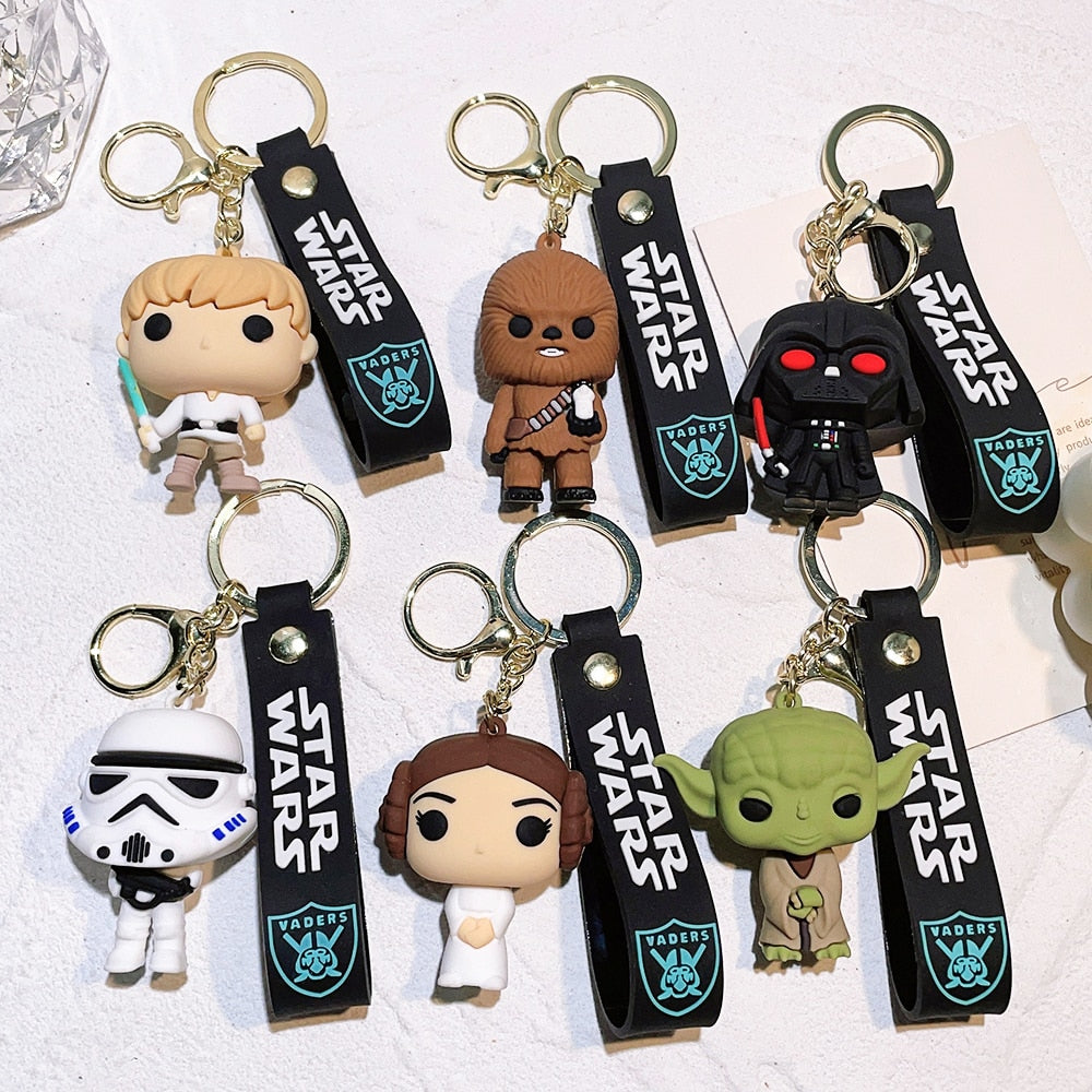 Disney Movie Star Wars Keychain Darth Vader Imperial Stormtrooper Yoda Baby Doll Keyrings Key Holder for Boys Gifts - NERD BEM TRAJADO