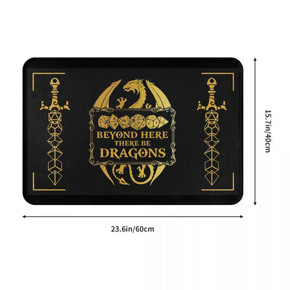 Beyond Here There Be Dragons Bathroom Non-Slip Carpet Dnd Game Bedroom Mat Welcome Doormat Floor Decoration Rug - NERD BEM TRAJADO