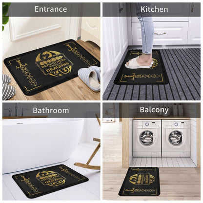 Beyond Here There Be Dragons Bathroom Non-Slip Carpet Dnd Game Bedroom Mat Welcome Doormat Floor Decoration Rug - NERD BEM TRAJADO