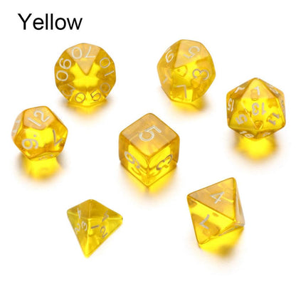7Pcs/Set Multi-Sided Clear Dice Set Game Dice For RPG DND Accessories Polyhedral Dice For Board Card Game Tarot Supplies - NERD BEM TRAJADO