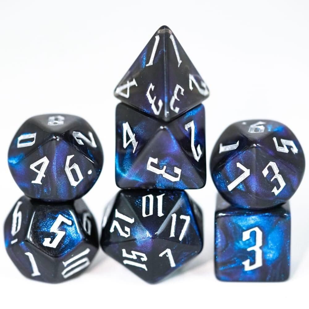 Poludie 7Pcs/Set Glitter DND Dice Set D4-D20 Polyhedral D&amp;D Dice for Dungeons and Dragon Role Playing Board Game MTG - NERD BEM TRAJADO